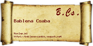Bablena Csaba névjegykártya
