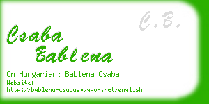csaba bablena business card